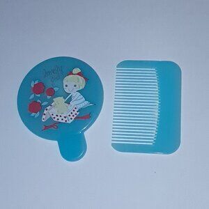 "Lovely Girl" Pocket Size MIrror & Hair Comb Combo Set